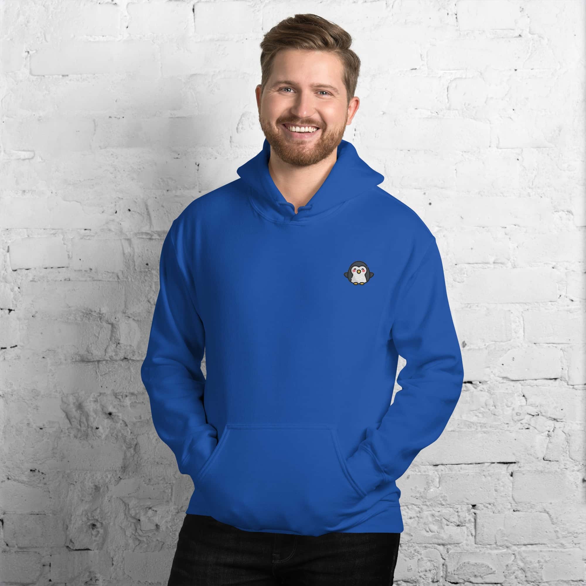 Felpa Unisex Ricamata Pinguino