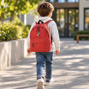 Mochila Infantil de Poliéster 600D 28x38x12 cm – Respaldo Acolchado y Tirantes Ajustables - Diseño Bordado de Osito con Corazón