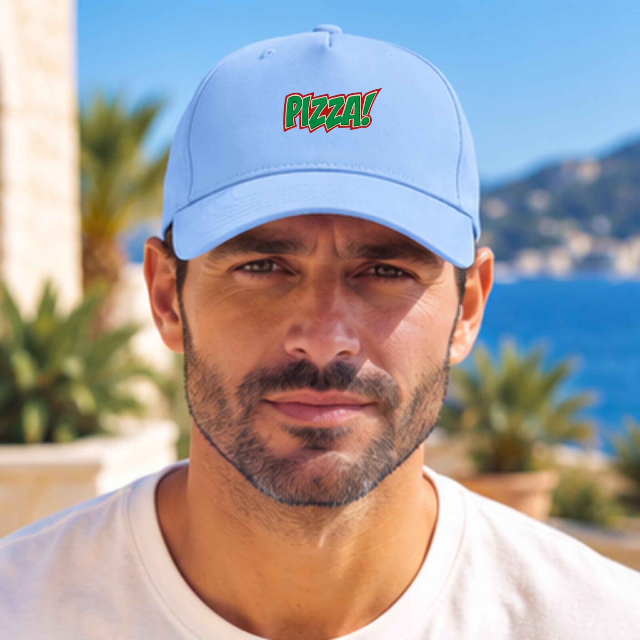 Cappellino Ricamato Unisex Da Baseball Regolabile – Design Scritta Pizza