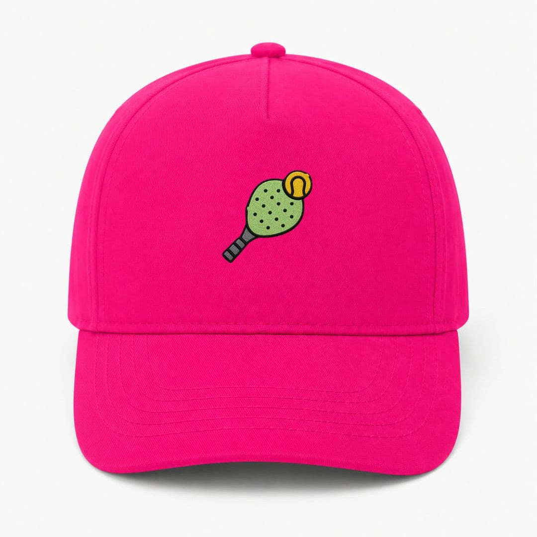 Cappellino Ricamato Unisex Da Baseball Regolabile – Design Racchetta da Paddle + Palla
