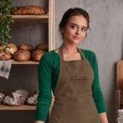 Grembiule in Cotone Riciclato o Poliestere e Cotone – Sostenibile e Pratico – Cucina e Lavoro – Design Ricamato Bassotti Palloncini cuore