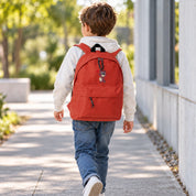 Mochila Infantil de Poliéster 600D 28x38x12 cm – Respaldo Acolchado y Tirantes Ajustables - Diseño Bordado de Osito con Corazón