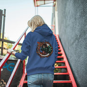 Felpa Ricamata sulla schiena Con Cappuccio Unisex – Morbida e Confortevole – Design Tanjiro danza del drago del sole