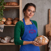 Recycled Cotton Apron – Sustainable and Practical – Cooking and Working – Embroidered Heart Design with Name