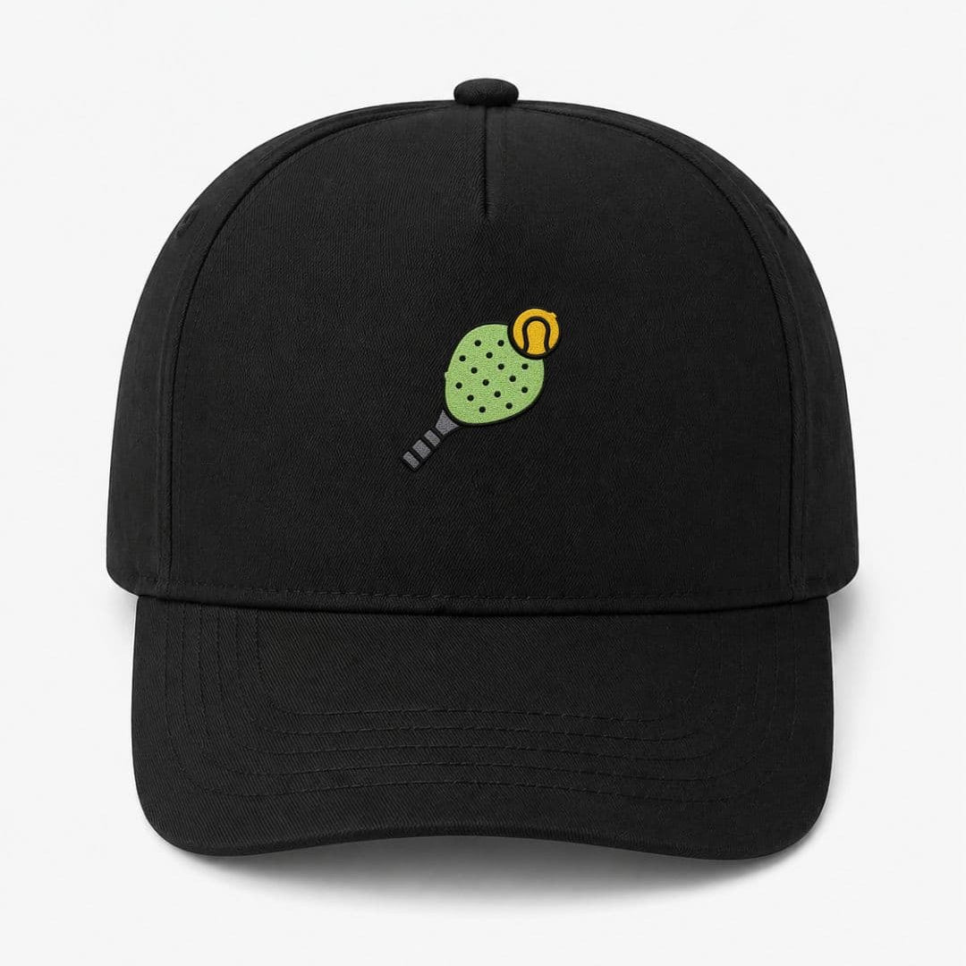 Cappellino Ricamato Unisex Da Baseball Regolabile – Design Racchetta da Paddle + Palla