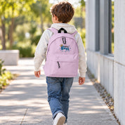 Zaino Bambino in Poliestere 600D 28x38x12 cm – Schienale Imbottito e Spallacci Regolabili - Design Ricamato Super Boss