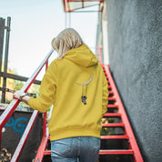 Felpa Ricamata sulla schiena Con Cappuccio Unisex – Morbida e Confortevole – Design Astronauta Con altalena sulla luna