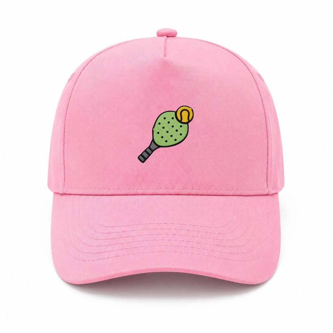 Cappellino Ricamato Unisex Da Baseball Regolabile – Design Racchetta da Paddle + Palla