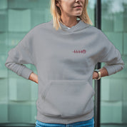 Felpa Ricamata Unisex Con Cappuccio – Morbida e Confortevole – Design Zampina Cagnolino + Battito cardiaco