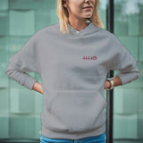 Felpa Ricamata Unisex Con Cappuccio – Morbida e Confortevole – Design Zampina Cagnolino + Battito cardiaco