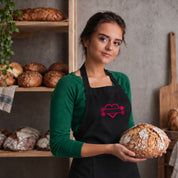 Recycled Cotton Apron – Sustainable and Practical – Cooking and Working – Embroidered Heart Design with Name