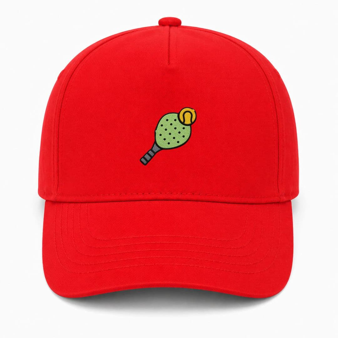 Cappellino Ricamato Unisex Da Baseball Regolabile – Design Racchetta da Paddle + Palla