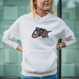 Felpa Ricamata Unisex Con Cappuccio – Morbida e Confortevole – Design Swoosh Shinobu