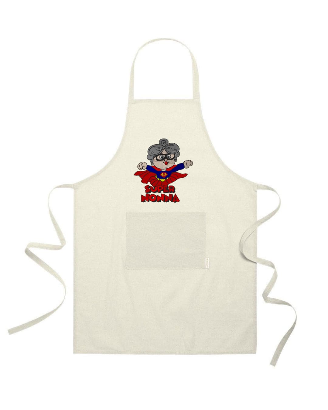 Grembiule Cotone Riciclato Nature: Sostenibile, Pratico per Cucina e Lavoro - Super Nonna