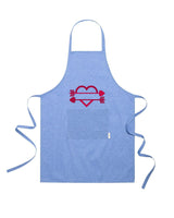 Grembiule in Cotone Riciclato – Sostenibile e Pratico – Cucina e Lavoro – Design Ricamato Cuore con Nome