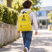 Zaino Bambino in Poliestere 600D 28x38x12 cm – Schienale Imbottito e Spallacci Regolabili - Design Ricamato Super Boss