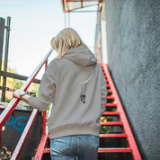 Felpa Ricamata sulla schiena Con Cappuccio Unisex – Morbida e Confortevole – Design Astronauta Con altalena sulla luna