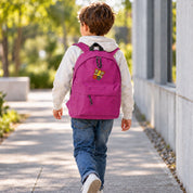 Mochila Infantil de Poliéster 600D 28x38x12 cm – Espalda Acolchada y Correas Ajustables – Diseño Bordado Mariposa con Flores