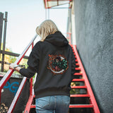 Felpa Ricamata sulla schiena Con Cappuccio Unisex – Morbida e Confortevole – Design Tanjiro danza del drago del sole