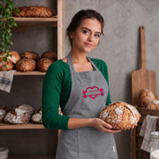 Recycled Cotton Apron – Sustainable and Practical – Cooking and Working – Embroidered Heart Design with Name
