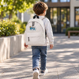 Zaino Bambino in Poliestere 600D 28x38x12 cm – Schienale Imbottito e Spallacci Regolabili - Design Ricamato Super Boss