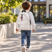 Mochila Infantil de Poliéster 600D 28x38x12 cm – Respaldo Acolchado y Tirantes Ajustables - Diseño Bordado de Osito con Corazón