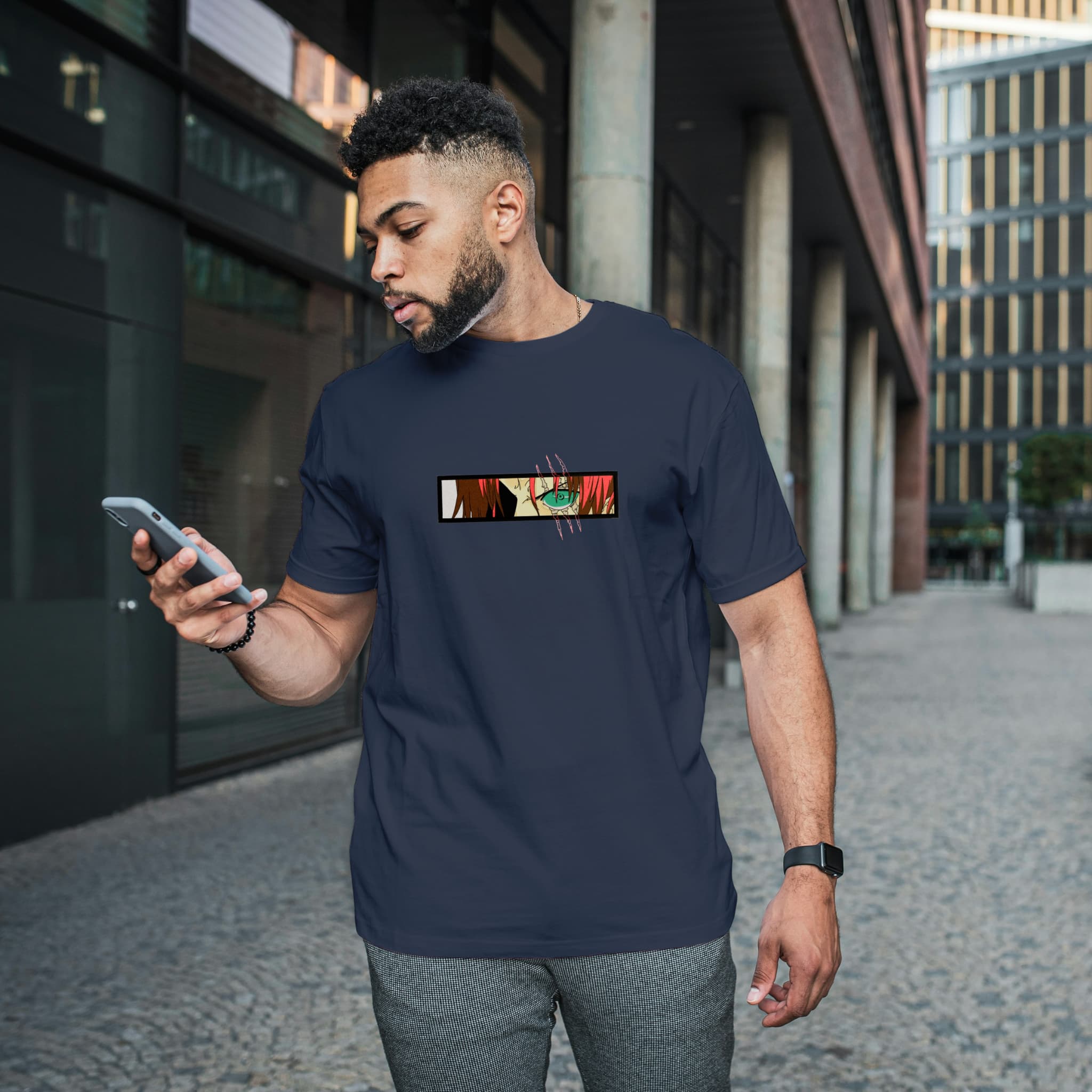 T-Shirt Unisex Ricamata 100% Cotone – Confortevole – Design Shanks eyes