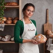 Grembiule in Cotone Riciclato o Poliestere e Cotone – Sostenibile e Pratico – Cucina e Lavoro – Design Ricamato Bassotti Palloncini cuore