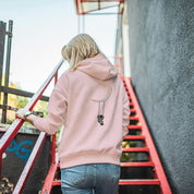 Felpa Ricamata sulla schiena Con Cappuccio Unisex – Morbida e Confortevole – Design Astronauta Con altalena sulla luna