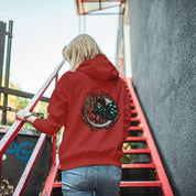 Felpa Ricamata sulla schiena Con Cappuccio Unisex – Morbida e Confortevole – Design Tanjiro danza del drago del sole