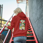 Felpa Ricamata sulla schiena Con Cappuccio Unisex – Morbida e Confortevole – Design 3 pirati onepiece