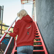 Felpa Ricamata sulla schiena Con Cappuccio Unisex – Morbida e Confortevole – Design Astronauta Con altalena sulla luna