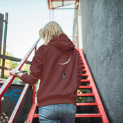 Felpa Ricamata sulla schiena Con Cappuccio Unisex – Morbida e Confortevole – Design Astronauta Con altalena sulla luna