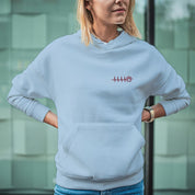 Felpa Ricamata Unisex Con Cappuccio – Morbida e Confortevole – Design Zampina Cagnolino + Battito cardiaco