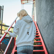 Felpa Ricamata sulla schiena Con Cappuccio Unisex – Morbida e Confortevole – Design Astronauta Con altalena sulla luna