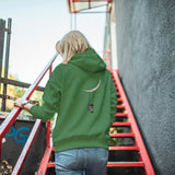 Felpa Ricamata sulla schiena Con Cappuccio Unisex – Morbida e Confortevole – Design Astronauta Con altalena sulla luna