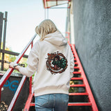Felpa Ricamata sulla schiena Con Cappuccio Unisex – Morbida e Confortevole – Design Tanjiro danza del drago del sole
