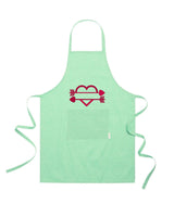 Grembiule in Cotone Riciclato – Sostenibile e Pratico – Cucina e Lavoro – Design Ricamato Cuore con Nome