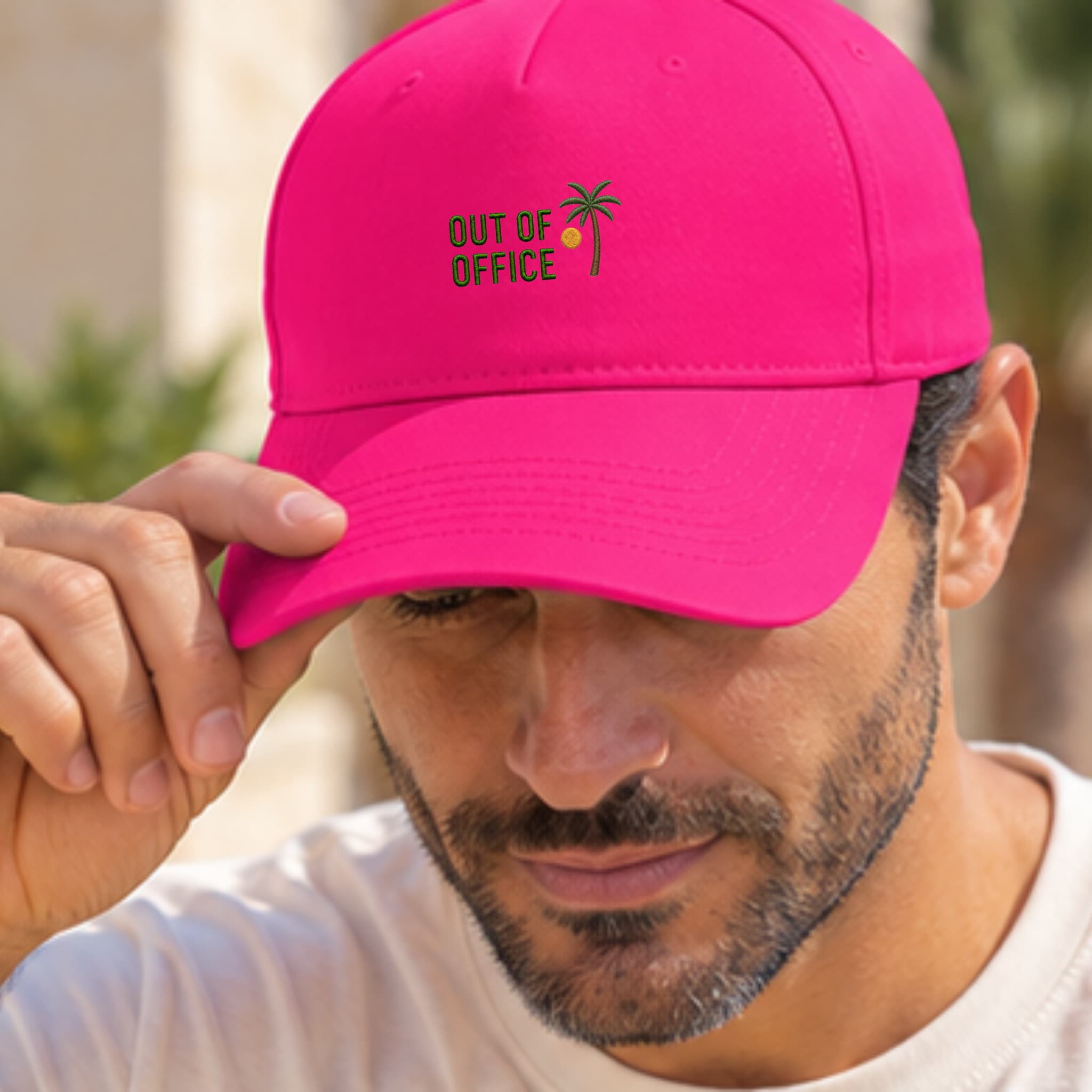 Cappellino Ricamato Unisex Da Baseball Regolabile – Design Out of office logo Palma