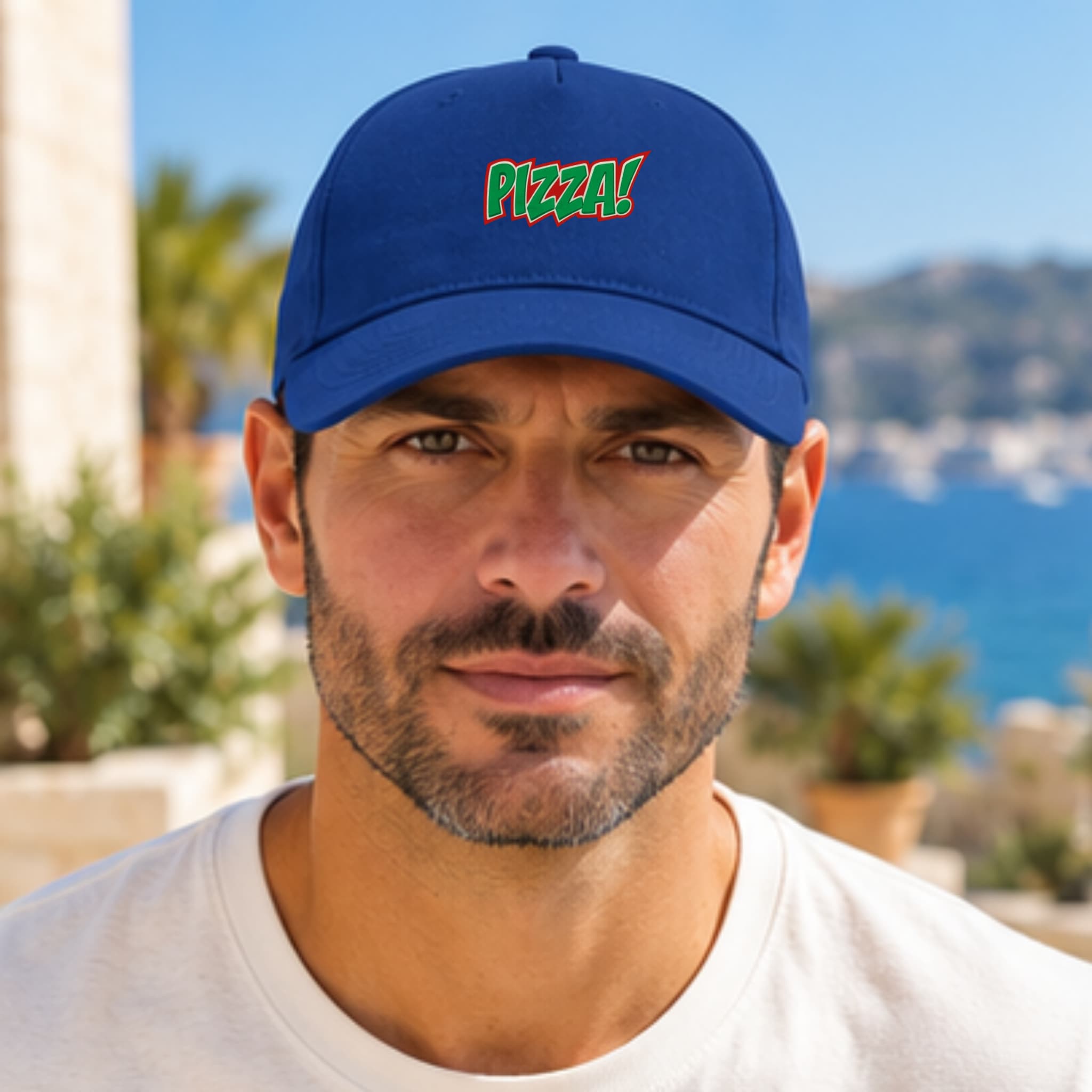 Cappellino Ricamato Unisex Da Baseball Regolabile – Design Scritta Pizza
