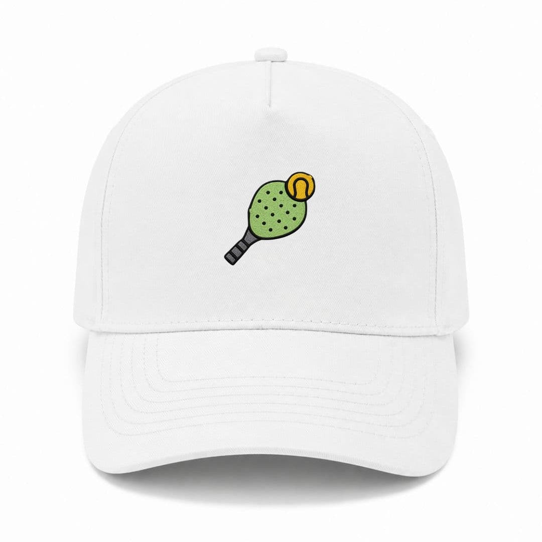 Cappellino Ricamato Unisex Da Baseball Regolabile – Design Racchetta da Paddle + Palla