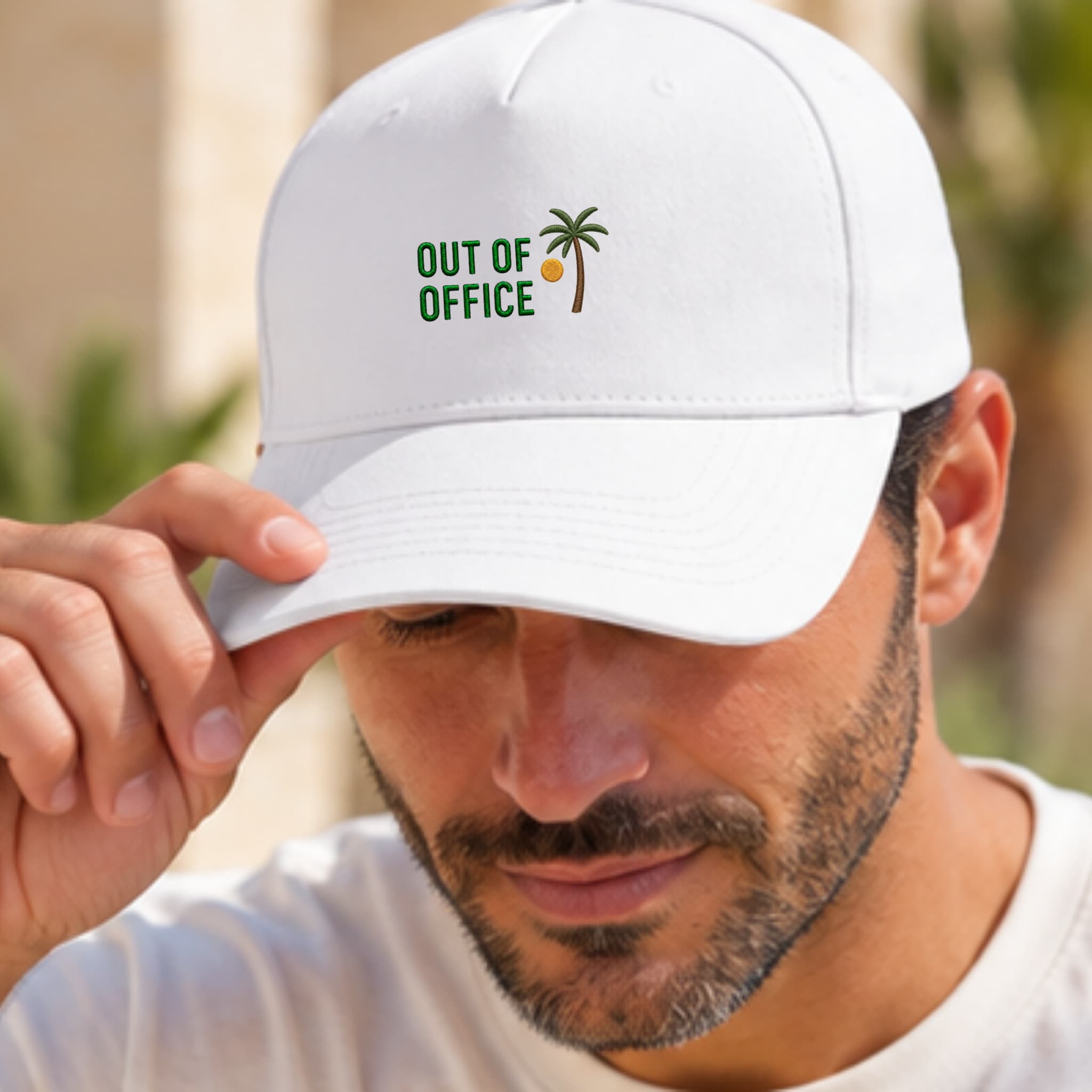 Cappellino Ricamato Unisex Da Baseball Regolabile – Design Out of office logo Palma