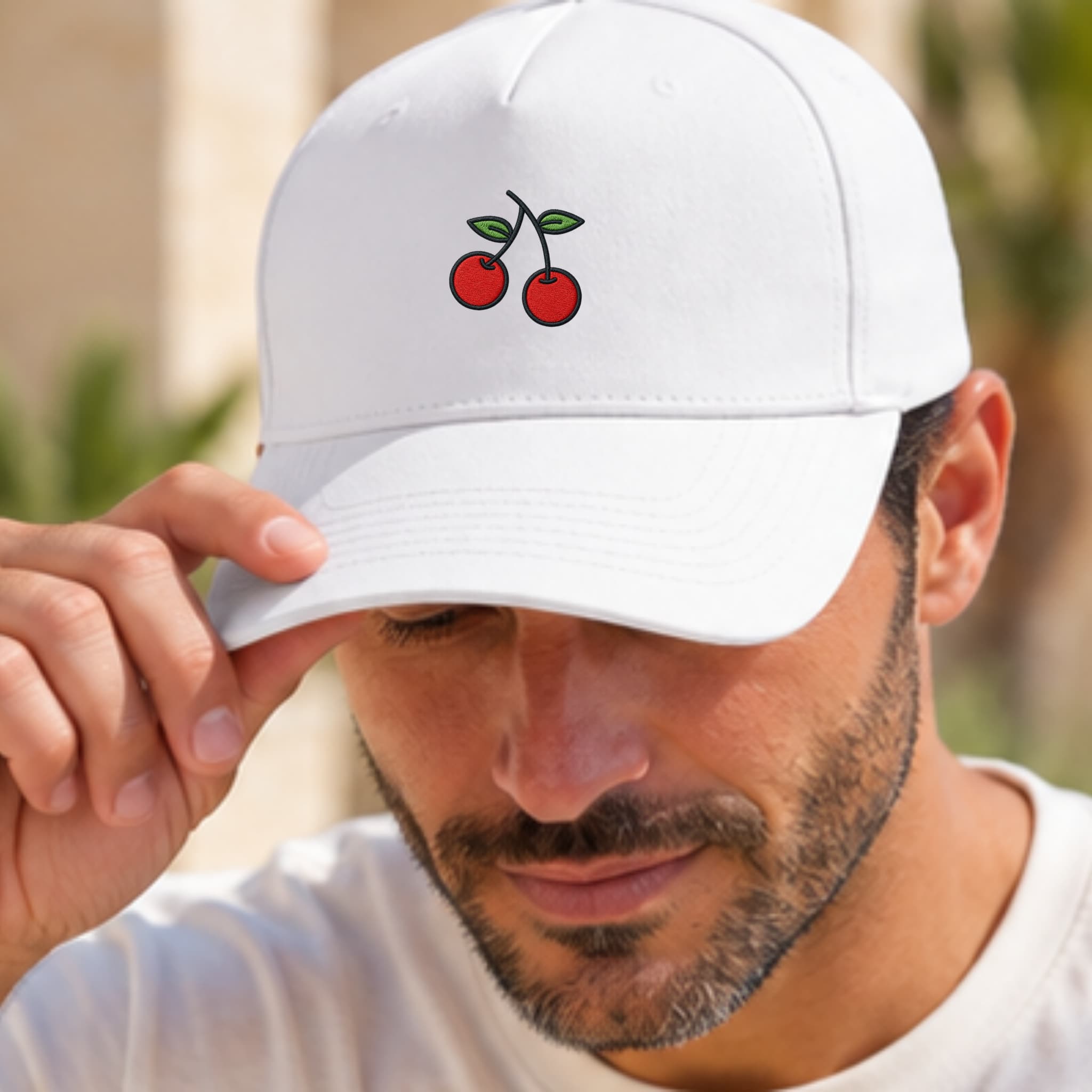Cappellino Ricamato Unisex Da Baseball Regolabile – Design Ciliegie