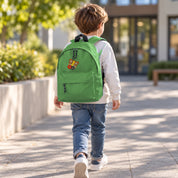 Mochila Infantil de Poliéster 600D 28x38x12 cm – Espalda Acolchada y Correas Ajustables – Diseño Bordado Mariposa con Flores