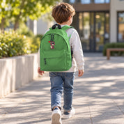 Mochila Infantil de Poliéster 600D 28x38x12 cm – Respaldo Acolchado y Tirantes Ajustables - Diseño Bordado de Osito con Corazón