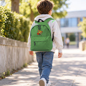 Mochila Infantil de Poliéster 600D 28x38x12 cm – Espalda Acolchada y Correas Ajustables – Diseño Bordado Mariposa con Flores