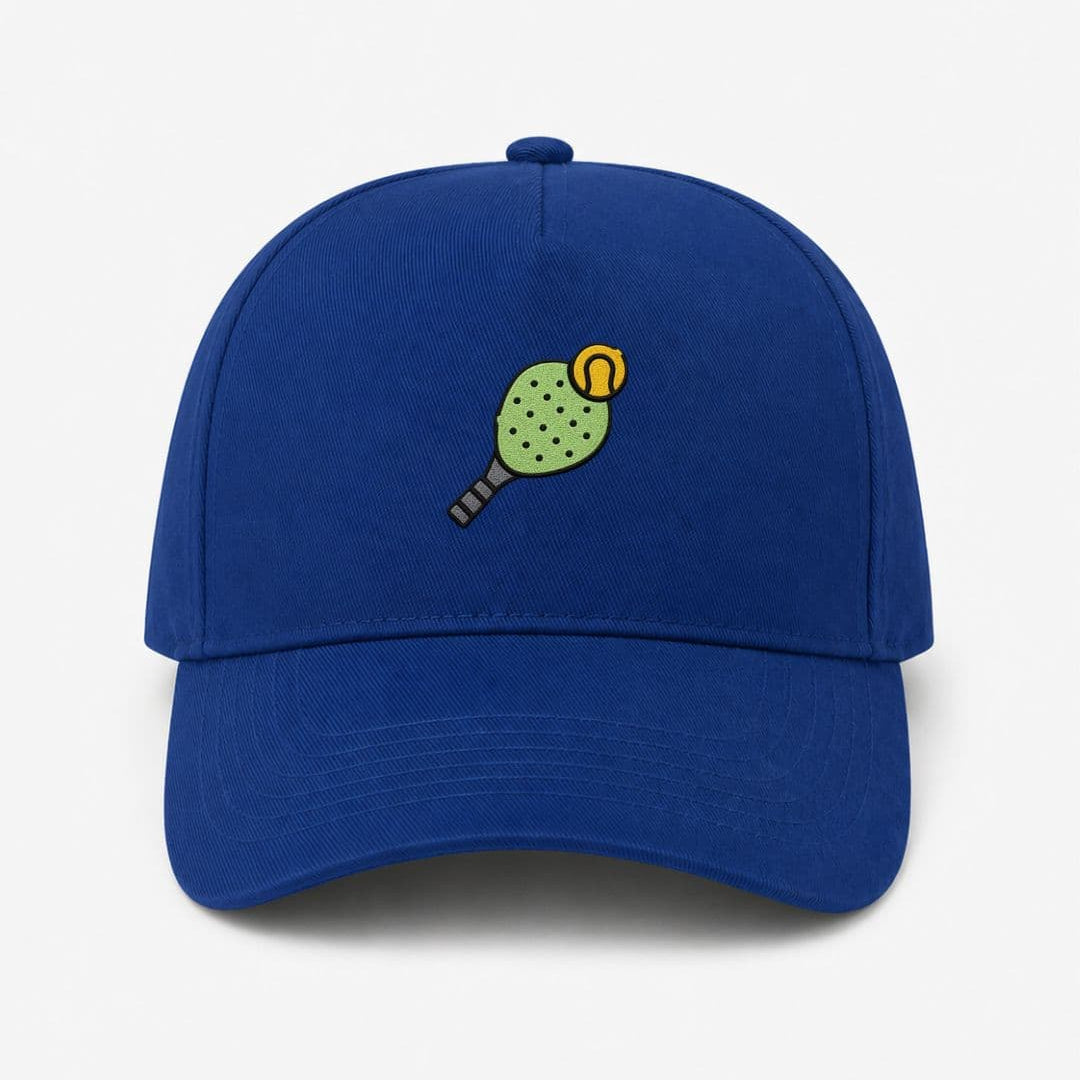 Cappellino Ricamato Unisex Da Baseball Regolabile – Design Racchetta da Paddle + Palla