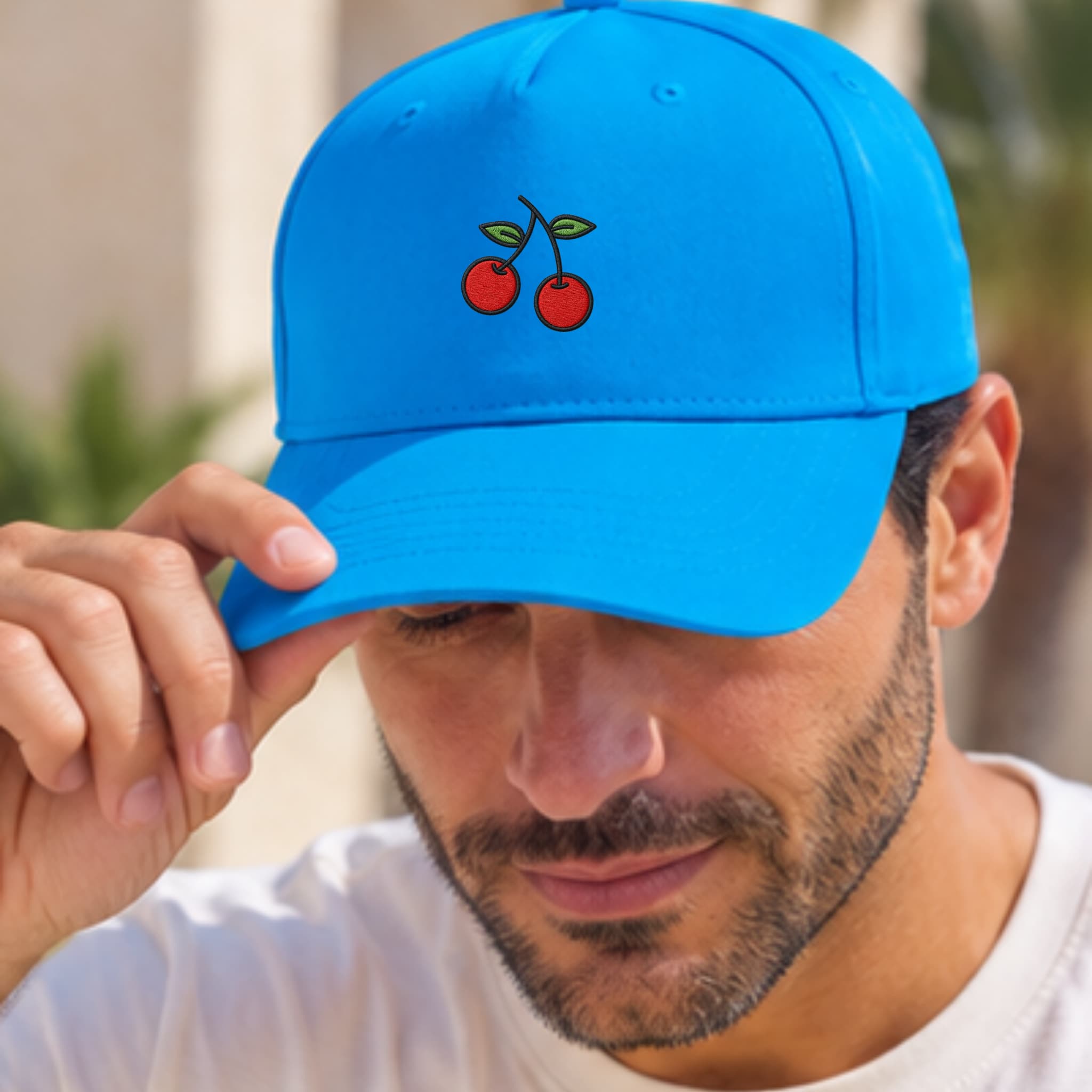 Cappellino Ricamato Unisex Da Baseball Regolabile – Design Ciliegie