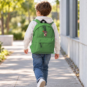 Mochila Infantil de Poliéster 600D 28x38x12 cm – Respaldo Acolchado y Tirantes Ajustables - Diseño Bordado de Osito con Corazón