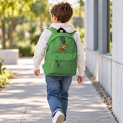 Mochila Infantil de Poliéster 600D 28x38x12 cm – Espalda Acolchada y Correas Ajustables – Diseño Bordado Mariposa con Flores